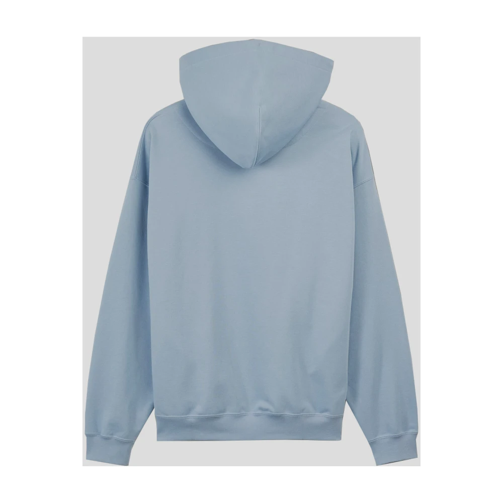 Y-3 Katoenen Logo Hoodie Blue Heren
