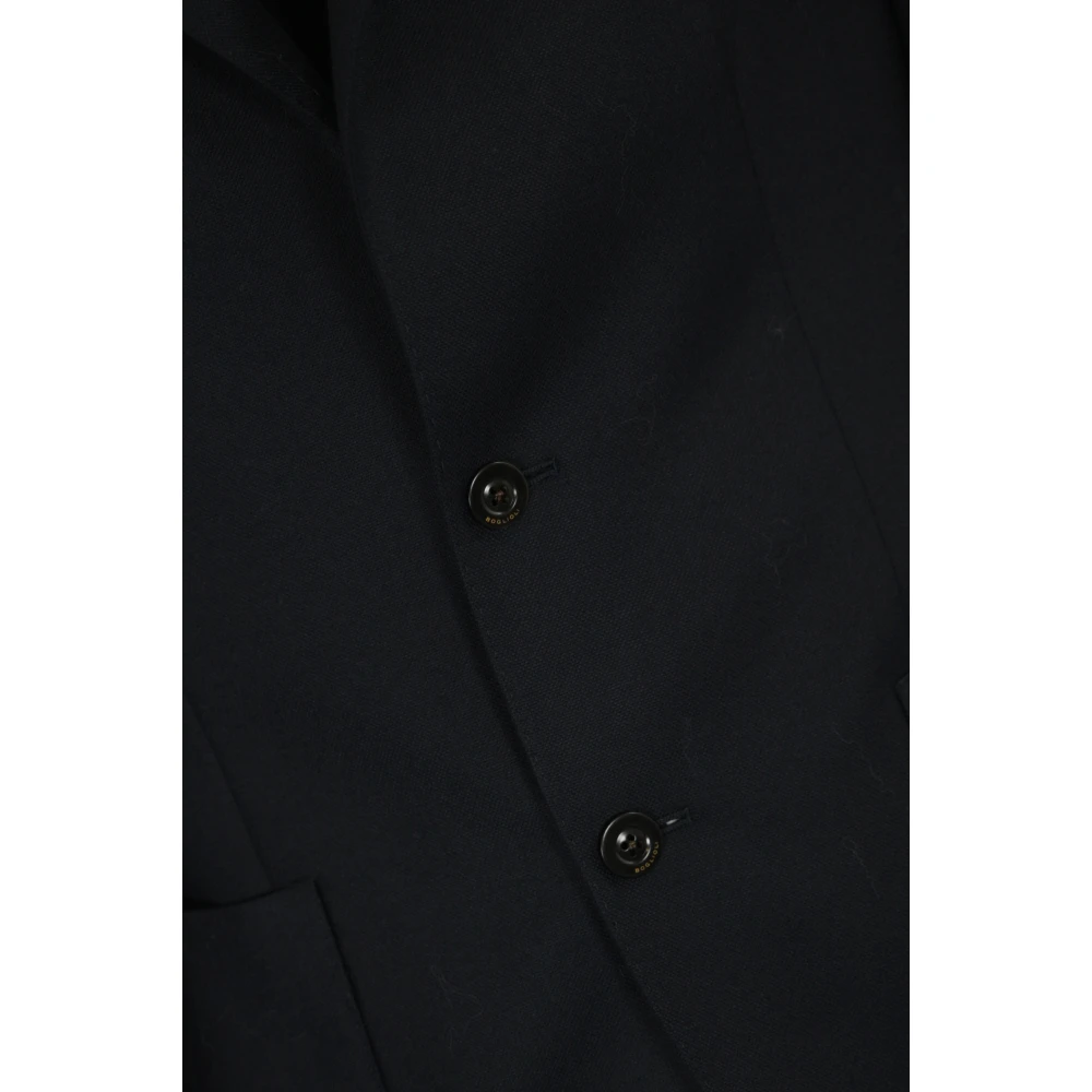 Boglioli Blauwe Wol Herenjas Single-Breasted Blue Heren