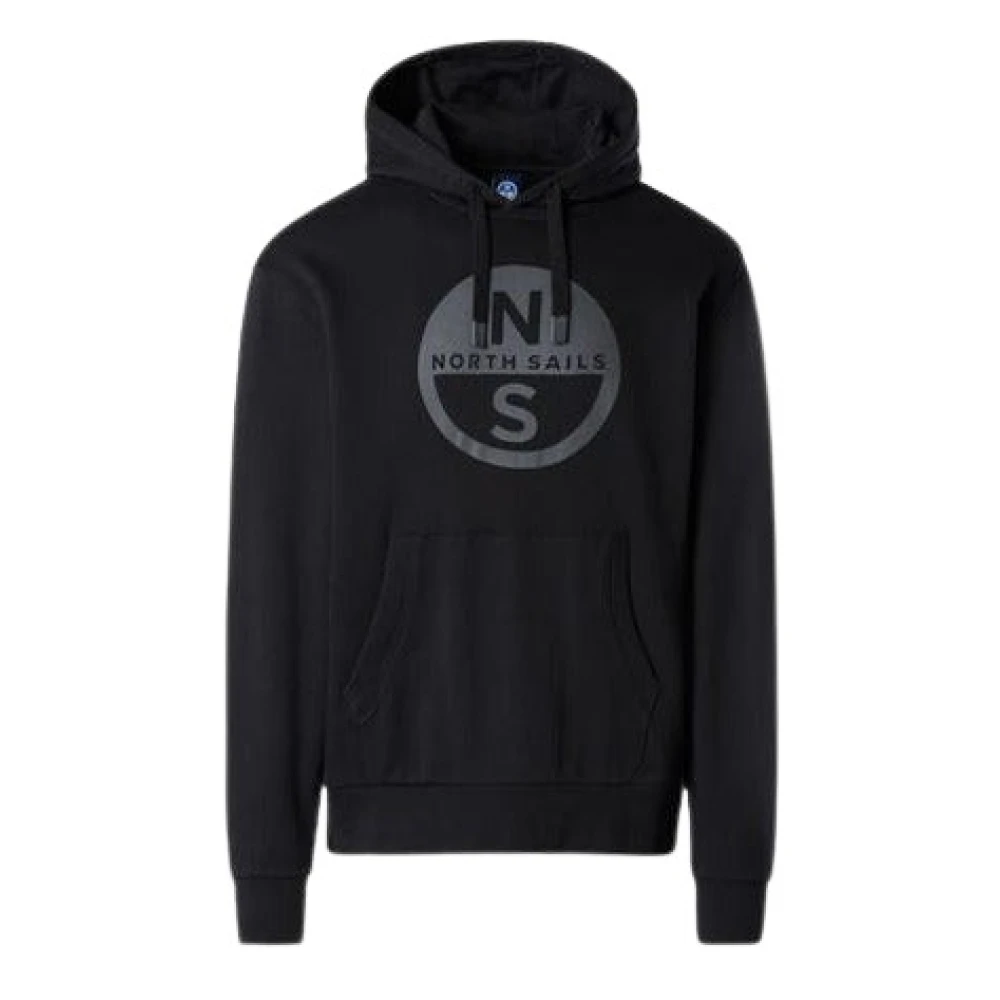 North Sails Men's Black Hoodies, L, Hoodie Big Logo