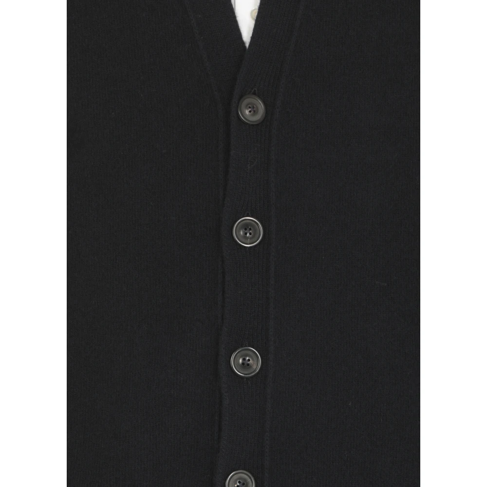 Maison Margiela Blauwe Wol V-Hals Cardigan Sweater Blue Heren