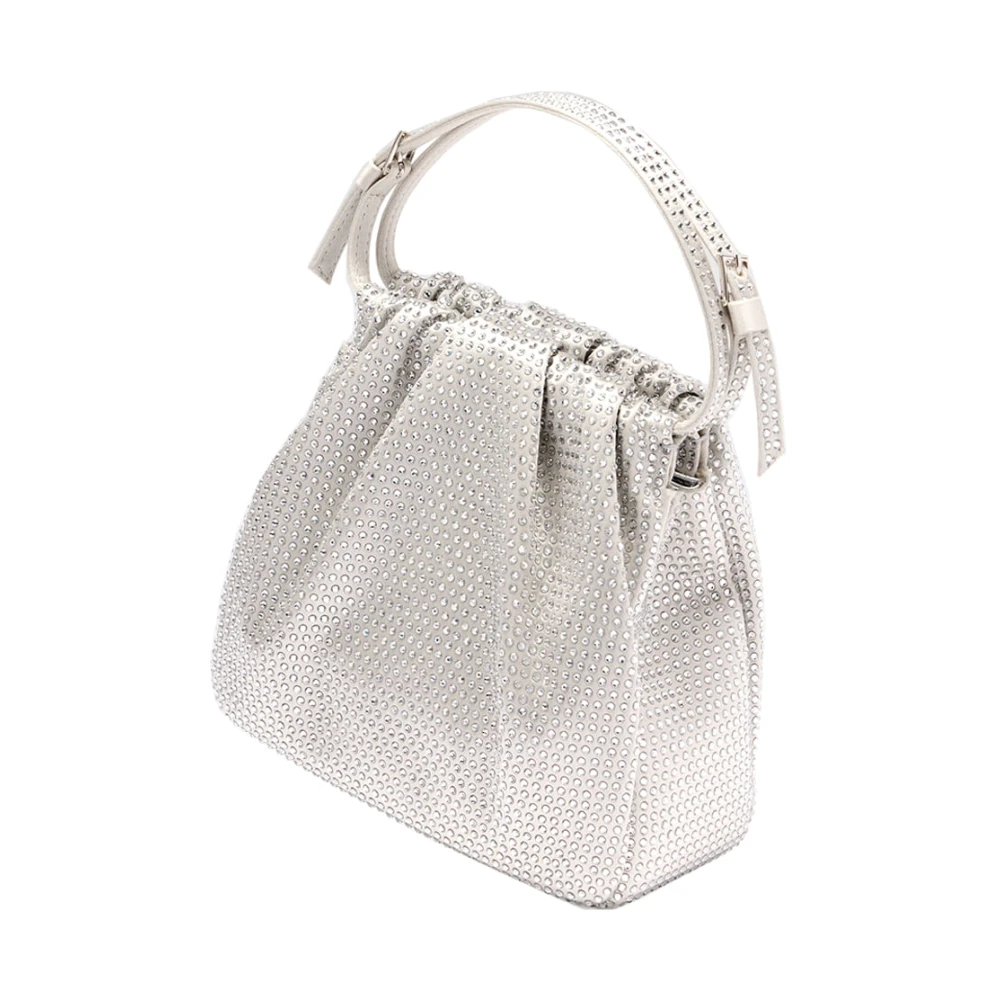 Amina Muaddi Zilveren Tote Bag met VIT-stijl Gray Dames