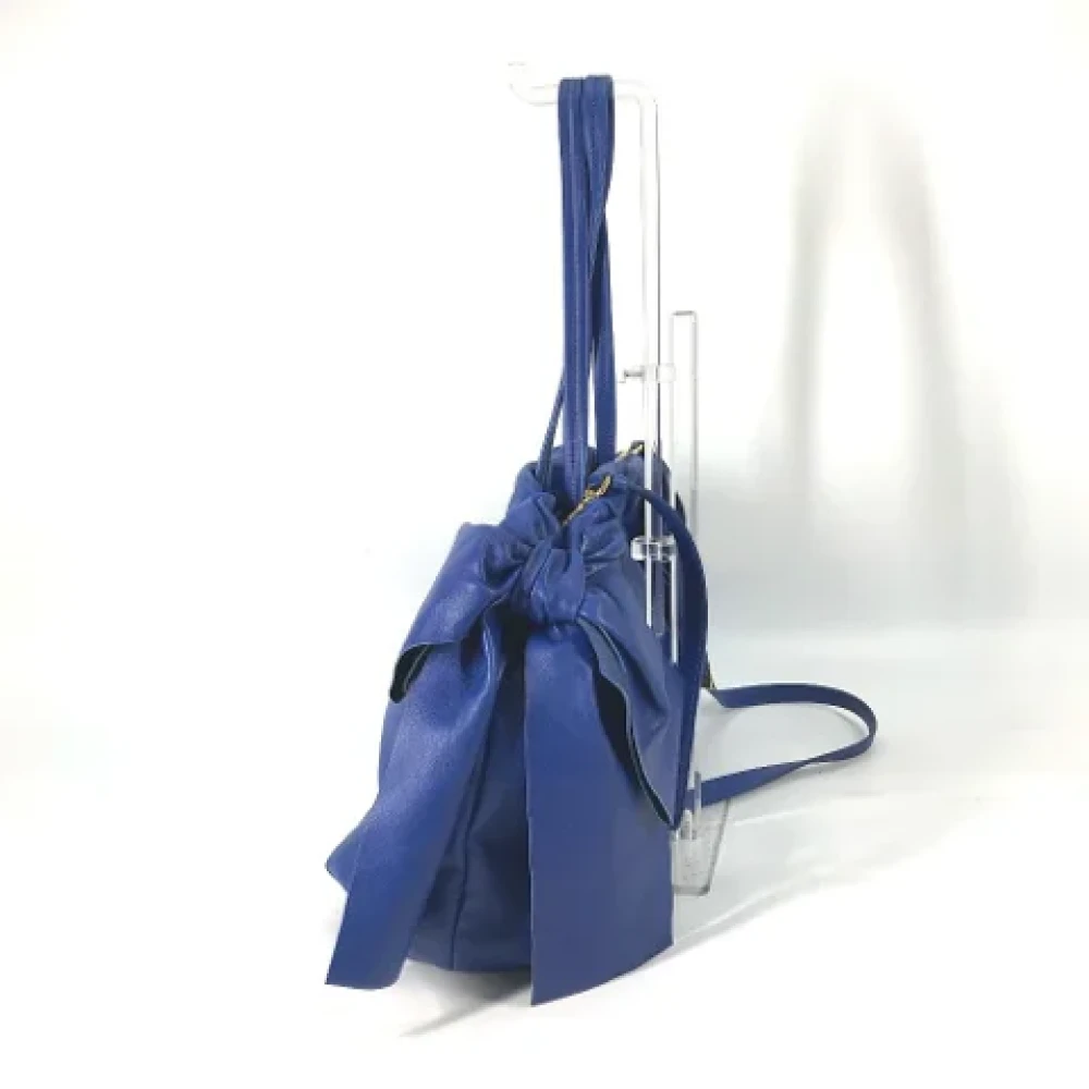 Prada Vintage Pre-owned Leather prada-bags Blue Dames