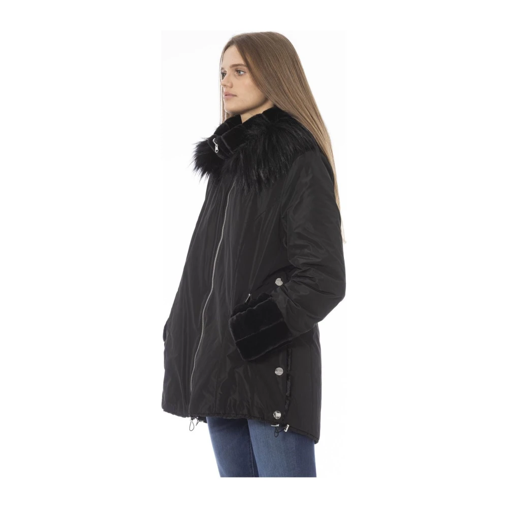 Baldinini Omkeerbare Hoodie Jas Elegantie en Veelzijdigheid Black Dames