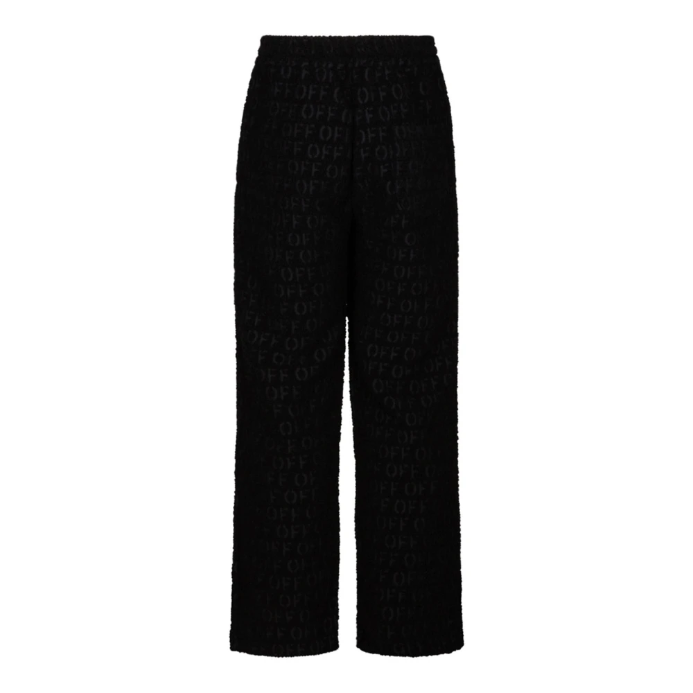 Off White Zwarte Logo Jacquard Broek Black Heren