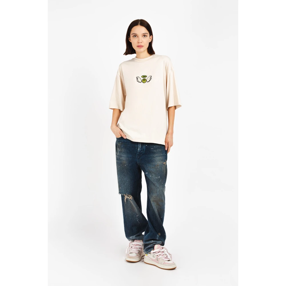Barrow T-shirt 'Angel' Strass White Unisex
