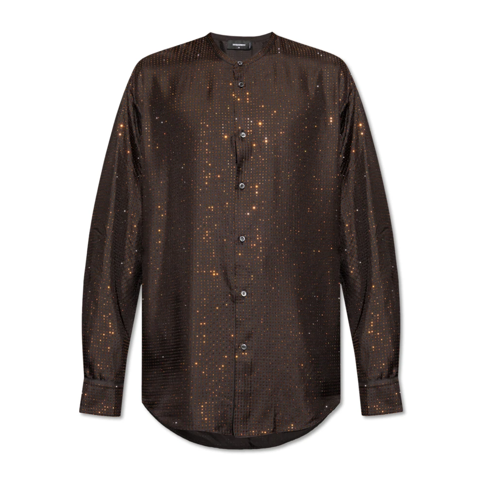 Dsquared2 Zijden overhemd Brown Heren