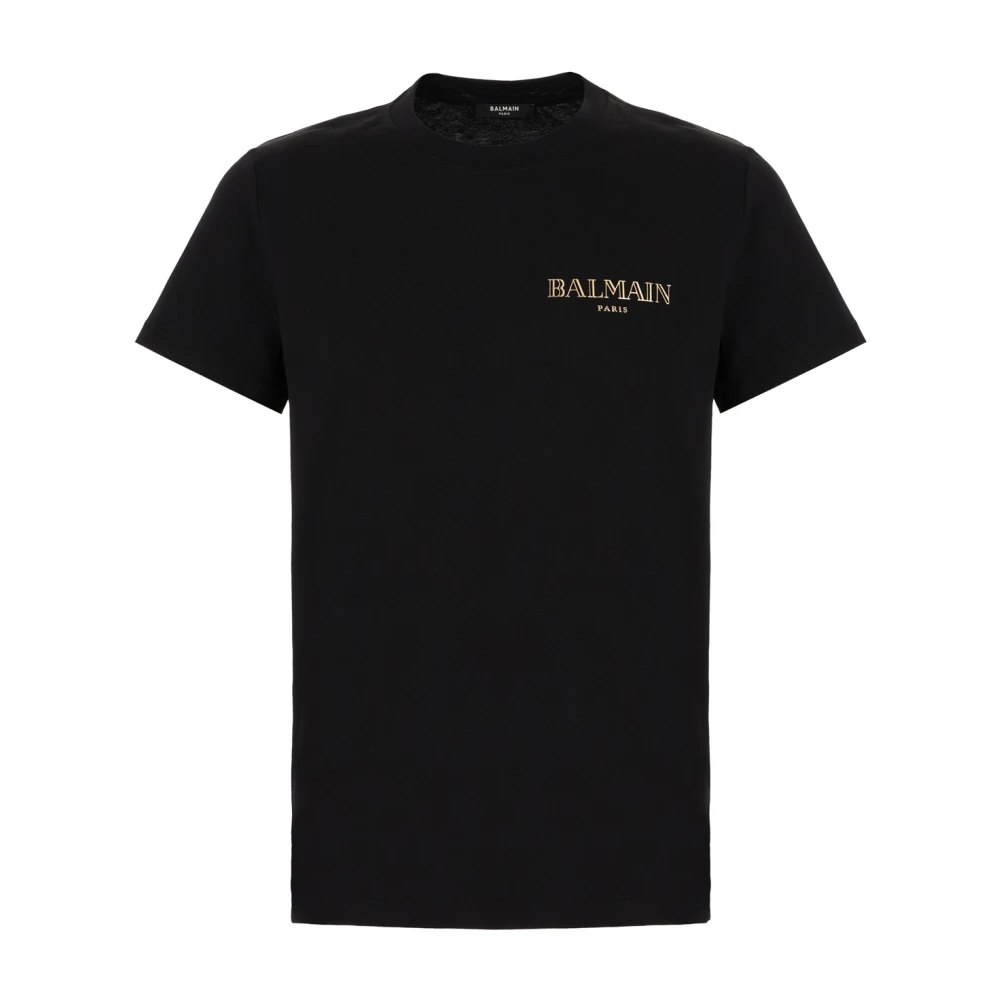 Balmain Casual Bomulls T-shirt Black, Herr