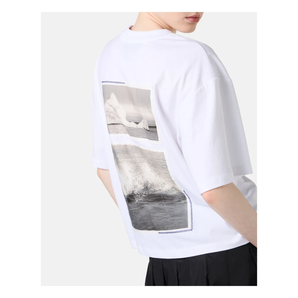 Iceberg Wit bijgesneden pasvorm jersey T-shirt White Dames