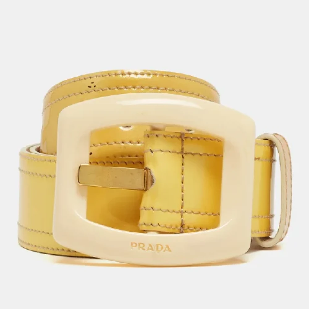 Prada Vintage Pre-owned Leather belts Beige Dames