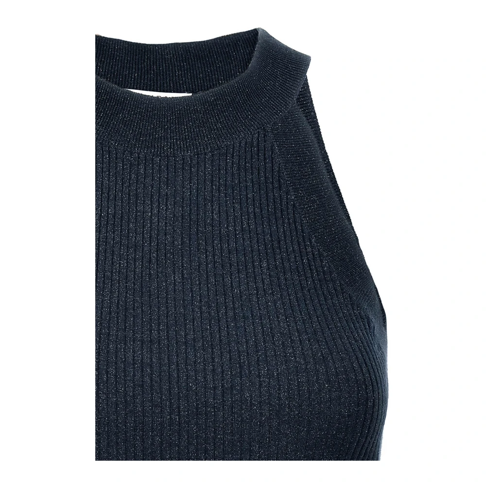 BRUNELLO CUCINELLI Elegante Mouwloze Top Blue Dames