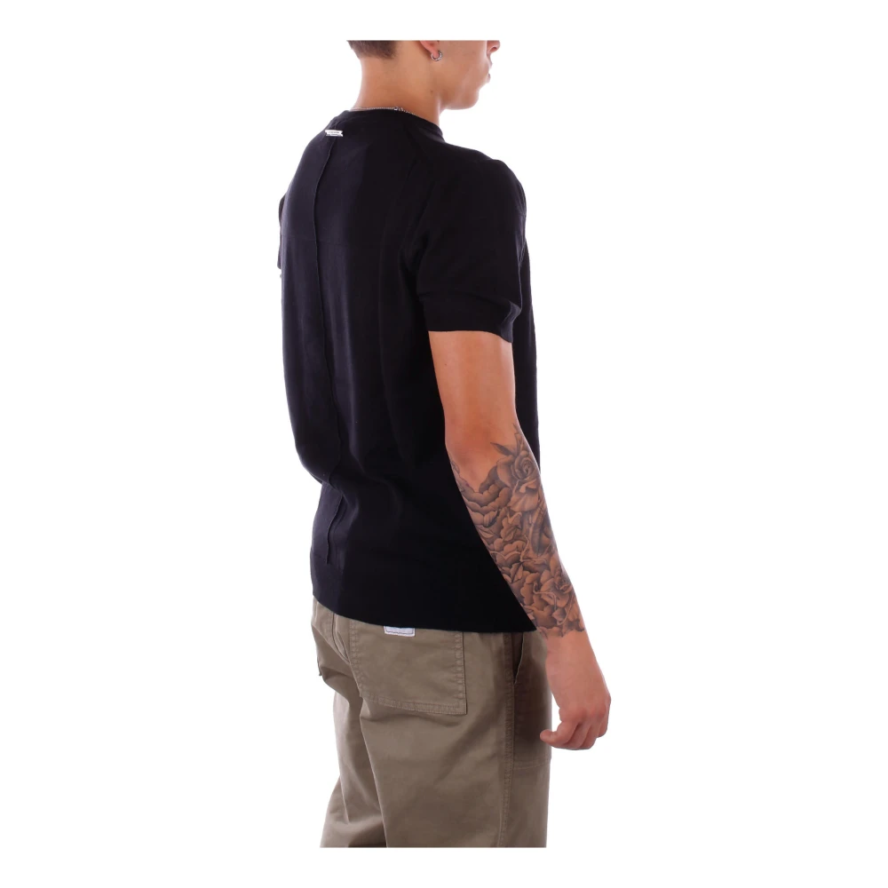 Costume National Zwarte Logo Trui Slim Fit Black Heren