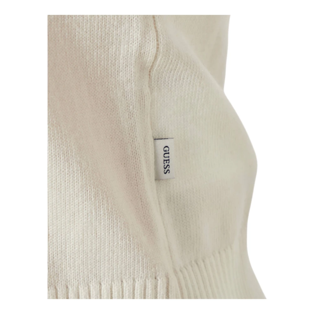 Guess Elastische Gebreide Trui met V-Hals White Dames
