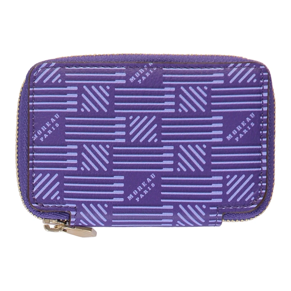 Moreau Paris Ritssluiting Leren Portemonnee met Logovoering Purple Dames