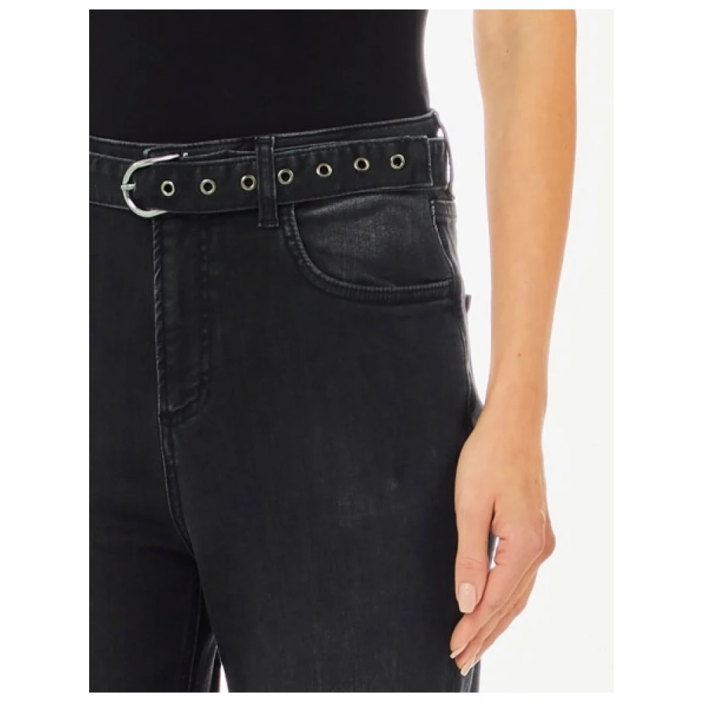 Liu Jo Hoge taille losse pasvorm enkel jeans Black Dames