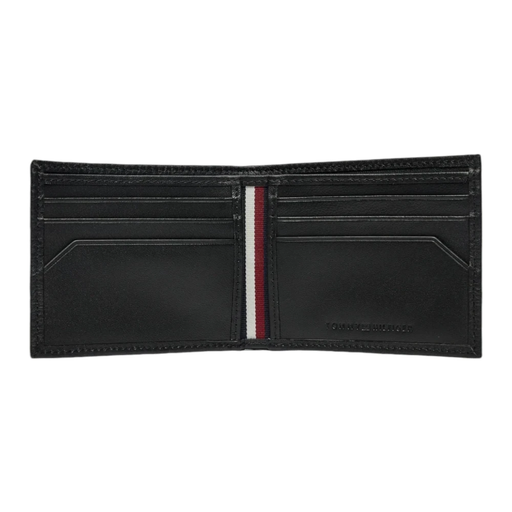 Tommy Hilfiger Zwarte Leren Portemonnee Mannen Black Heren