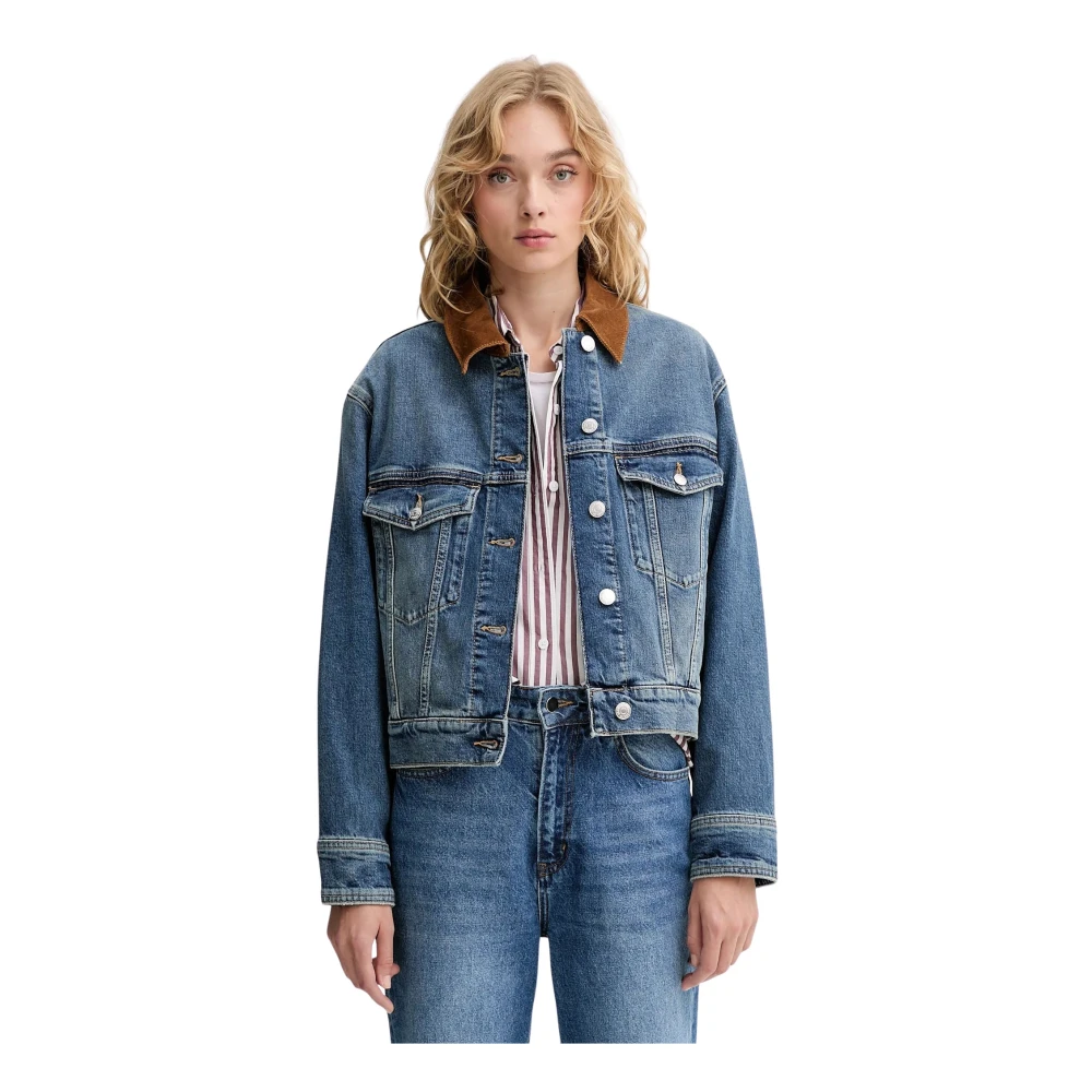 Marc O'polo - Cord-Kragen Jeansjacke - Jackets - Damen - Blau - L - Bild 4