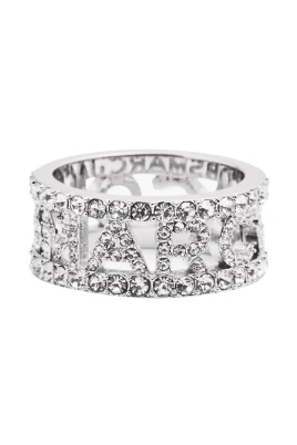Silver Monogram Pave Kristallring
