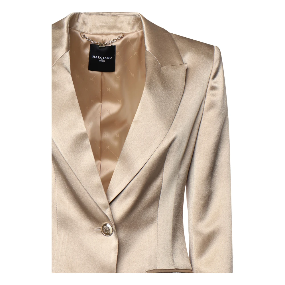 Guess Champagne Blazer met Zakken Beige Dames