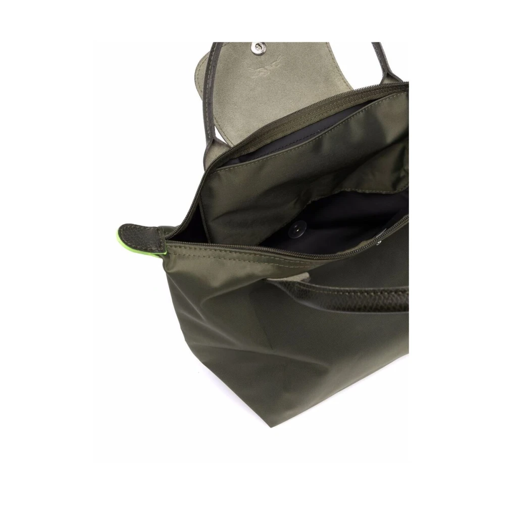 Longchamp Bosgroene Geborduurde Logo Handtas Green Dames