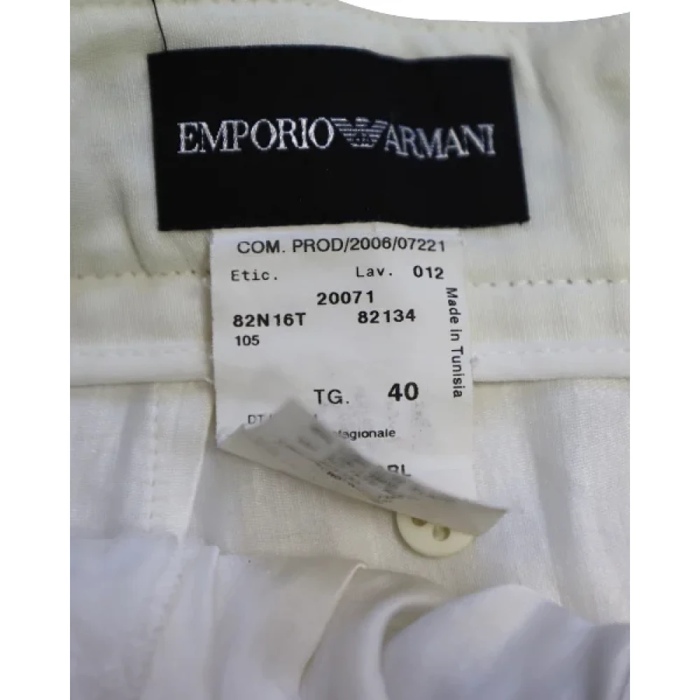 Armani Pre-owned Fabric bottoms Beige Dames