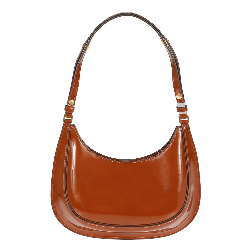 TORY BURCH Zwarte Lak Geborsteld Messing Handtas Brown Dames