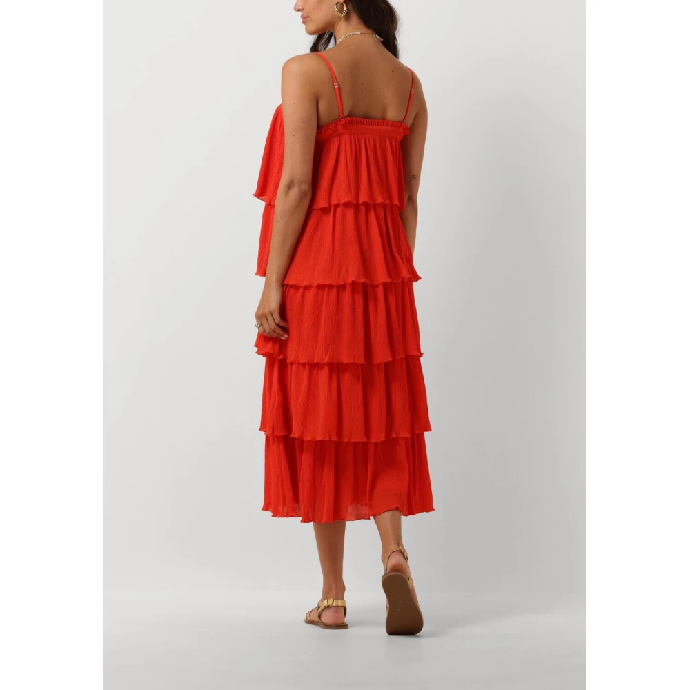 Y.A.S Rode Strap Midi Jurk Elegant Red Dames