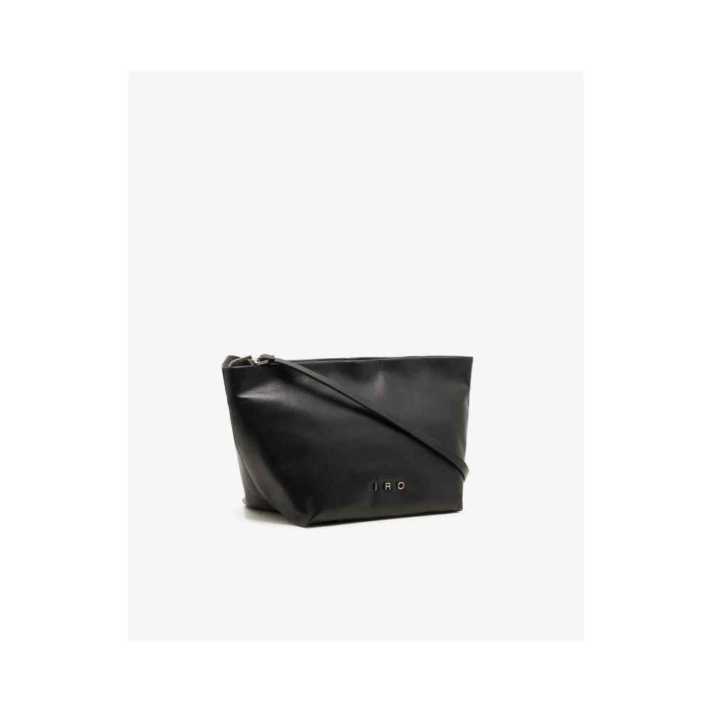 IRO Schapenvacht Crossbody Tas met Toprits Black Dames