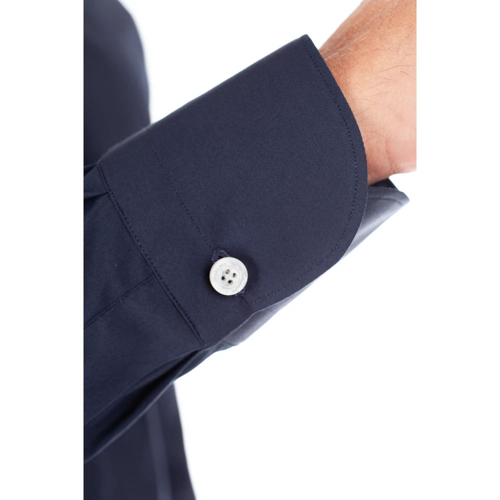 Finamore Blauwe Sartoriale Overhemden Blue Heren