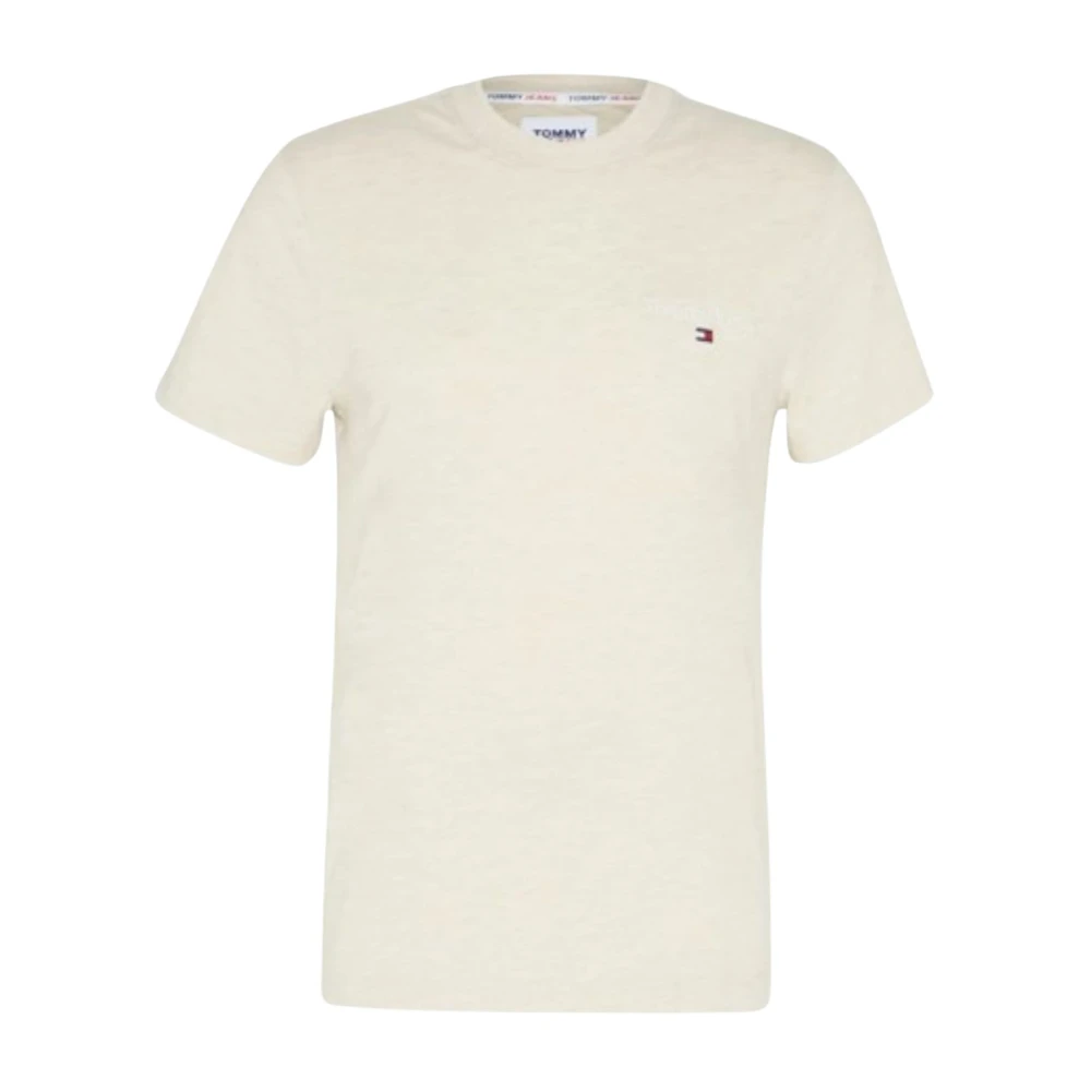 Tommy Hilfiger Slim Fit Stretch Tee voor Mannen Beige Heren