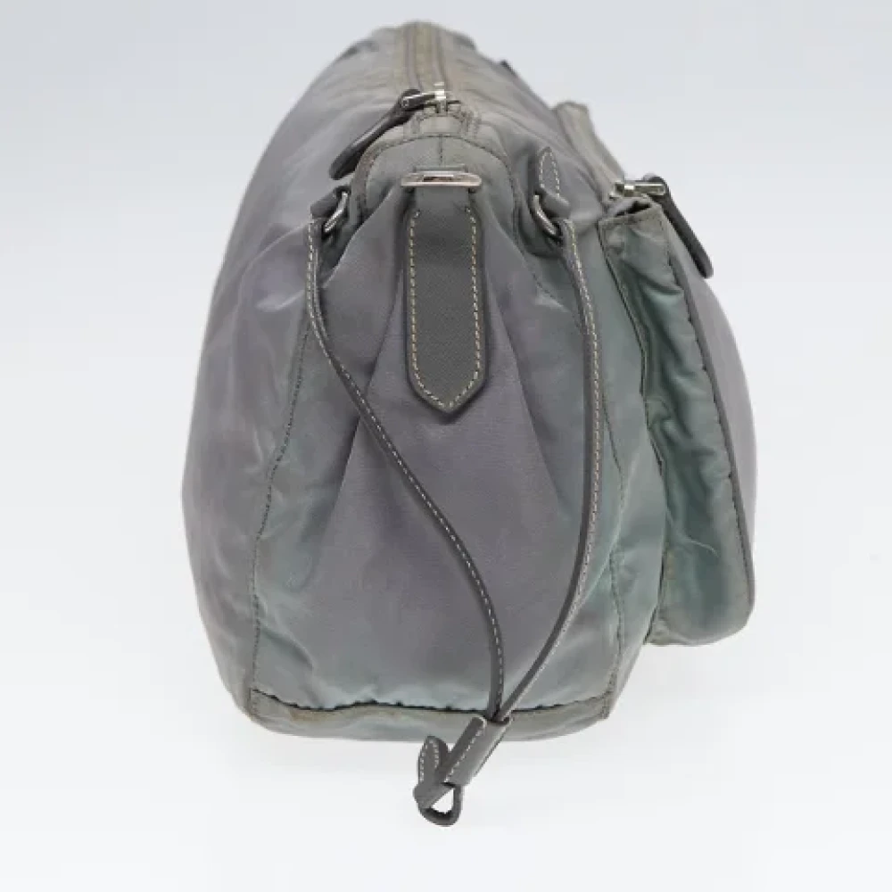 Prada Vintage Pre-owned Nylon shoulder-bags Blue Dames