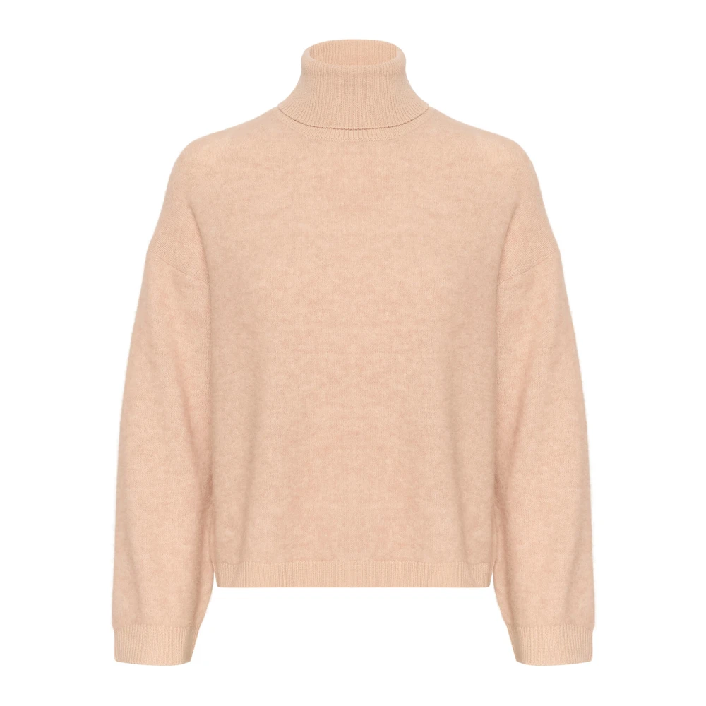 Soaked in Luxury Sljessie Pullover Stickad Semolina Melange Beige, Dam