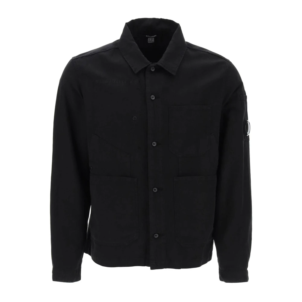 C.P. Company Multi-Pocket Linnen Overshirt Black Heren