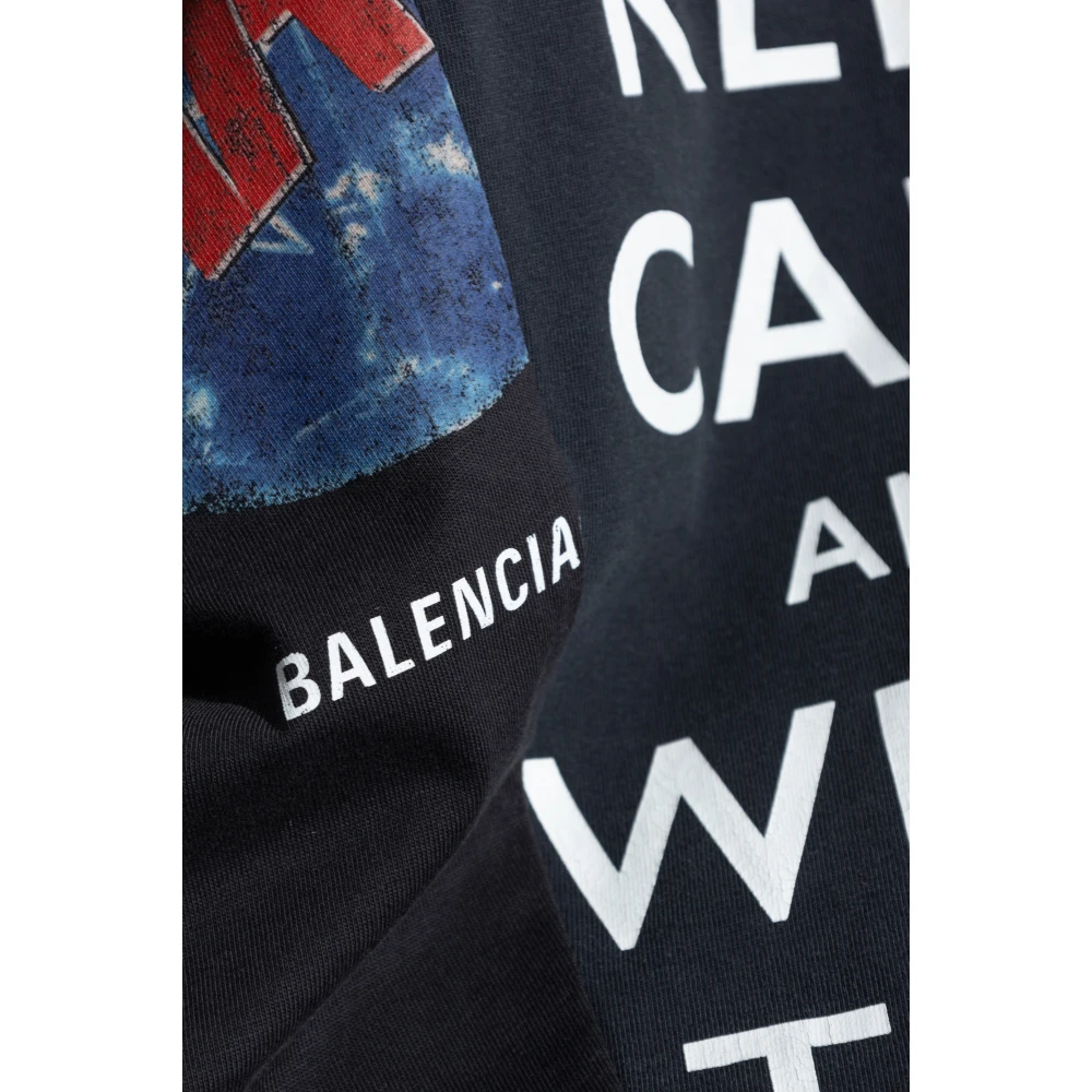 Balenciaga T-shirt met print Black Dames