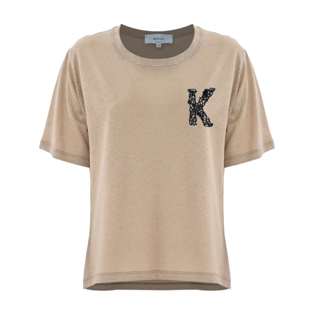 Kocca Korte Mouw T-shirt Beige Dames