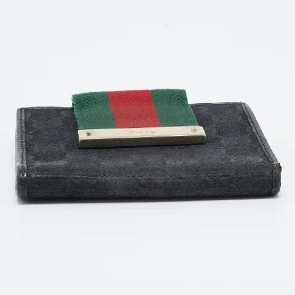 Gucci Vintage Pre-owned Canvas wallets Black Dames