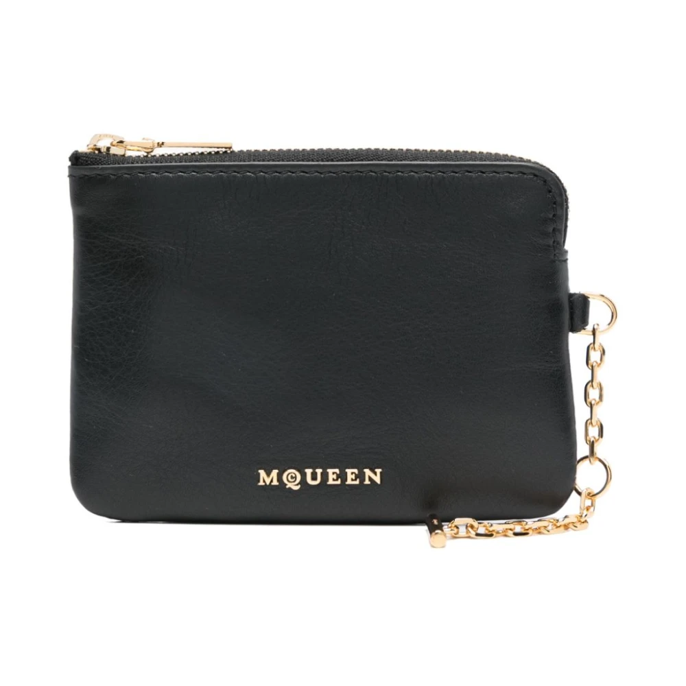 Alexander mcqueen Zwart en Goud Logo Portemonnee Black Dames