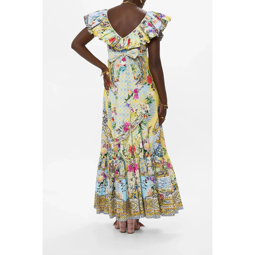 Camilla Frill Neck Jurk met Hardware Flor Fantástica Multicolor Dames