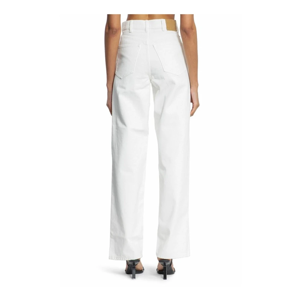Celine Witte Denim Flared Jeans White Dames