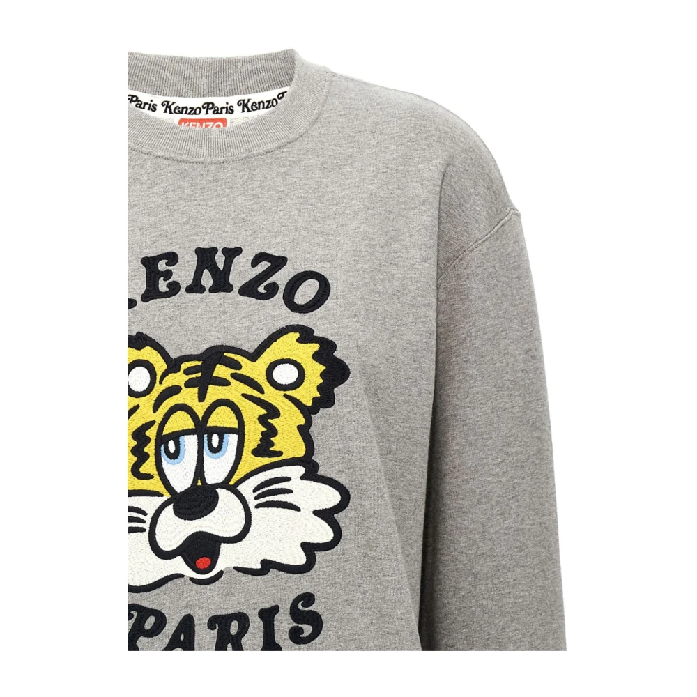 Kenzo Grijze Katoenen Sweatshirt met Multikleur Logo Gray Heren