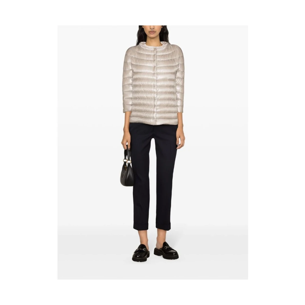 Herno Grijze Gewatteerde Jas High-Shine Gray Dames