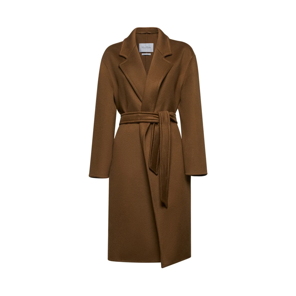 Max Mara Kasjmier Wrap Jas in Bruin Brown Dames