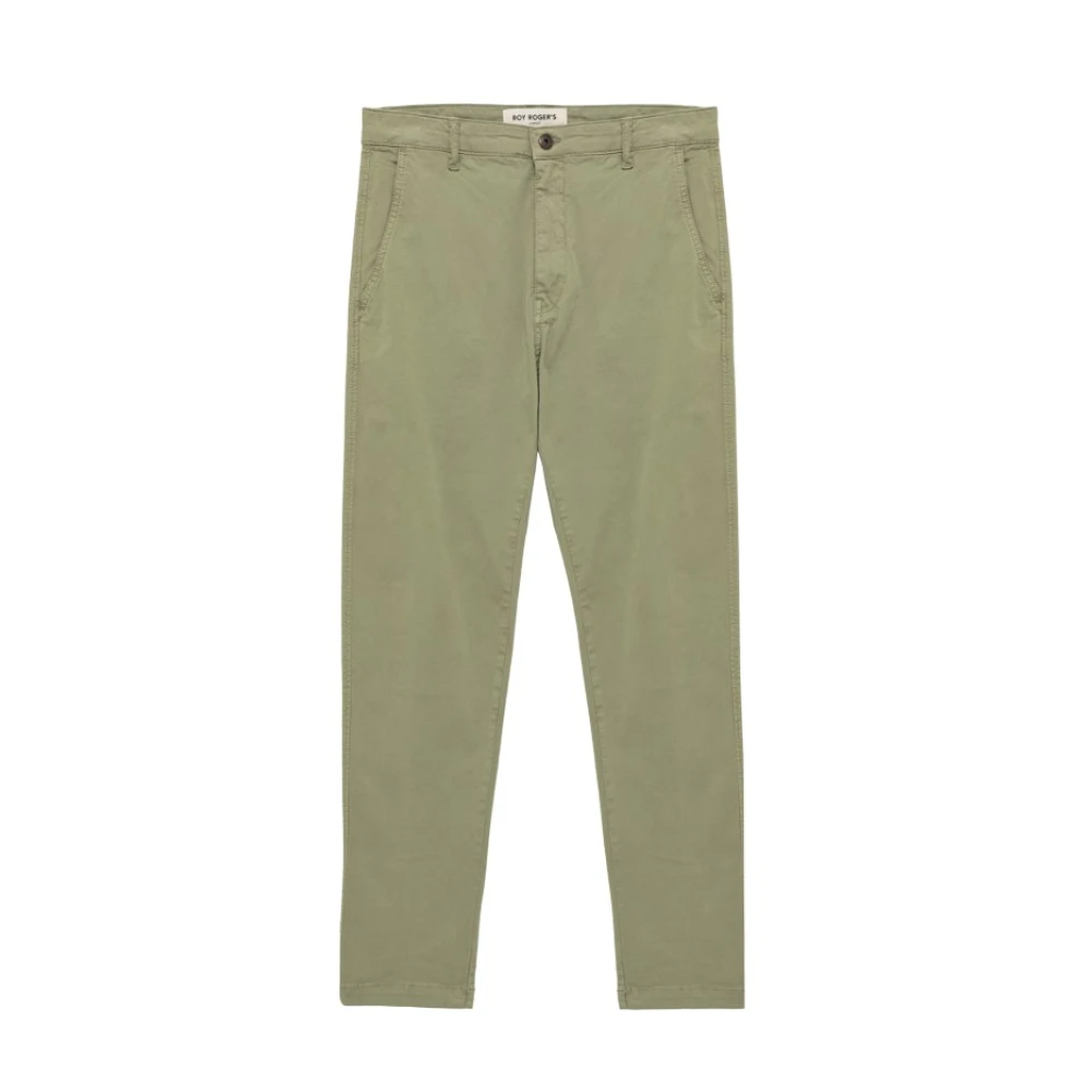 Roy Roger's Katoenen Gewassen Broek Green Heren