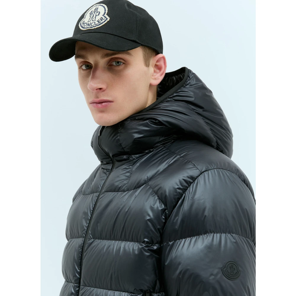 Moncler Matte Finish Donsjas met Capuchon Blue Heren