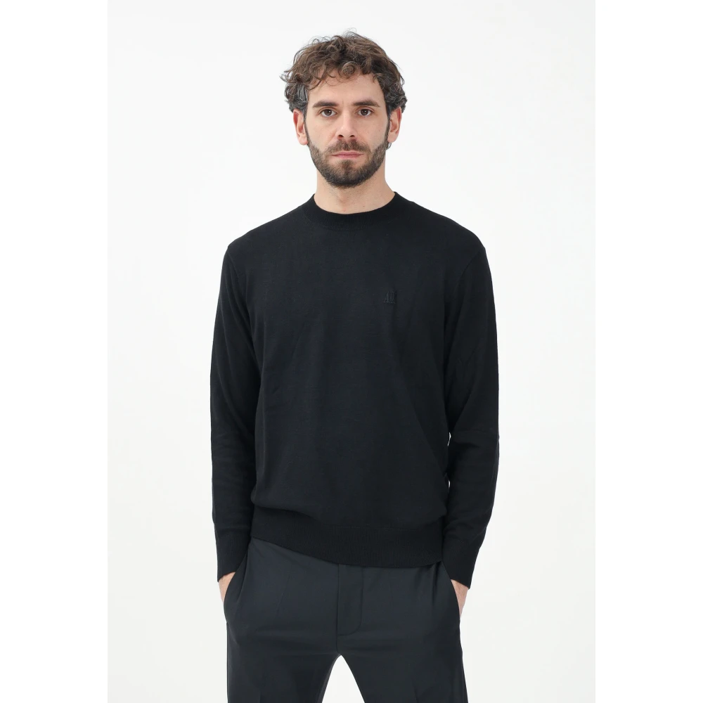 Armani Exchange Zwarte Trui Ronde Hals Mannen Black Heren