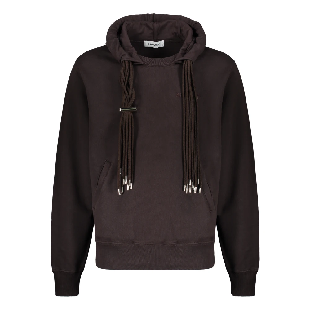 Ambush Geborduurde Hoodie met Zakken Brown Heren