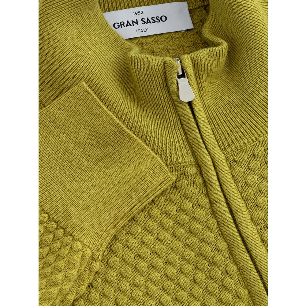 Gran Sasso Mosterd Cardigan Sweater Green Heren