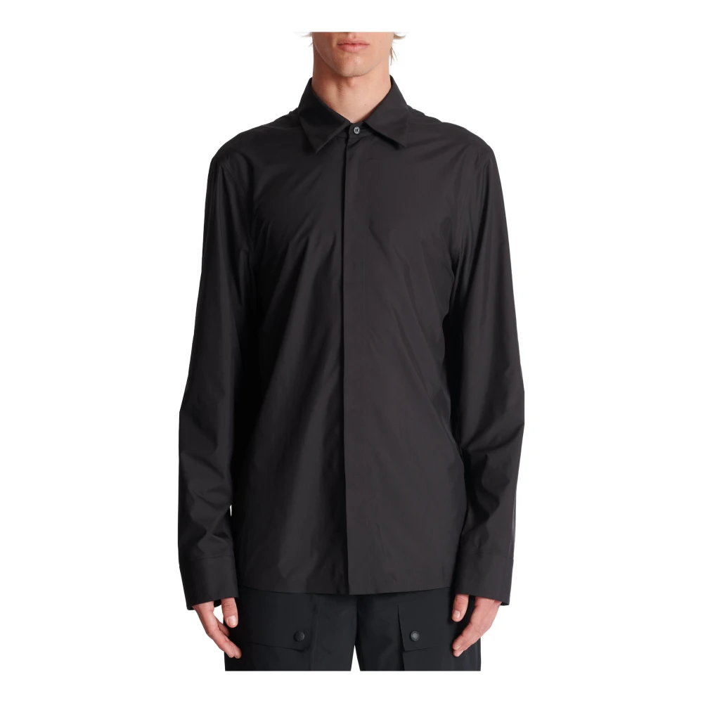 Balmain Nylon Overhemd Black Heren