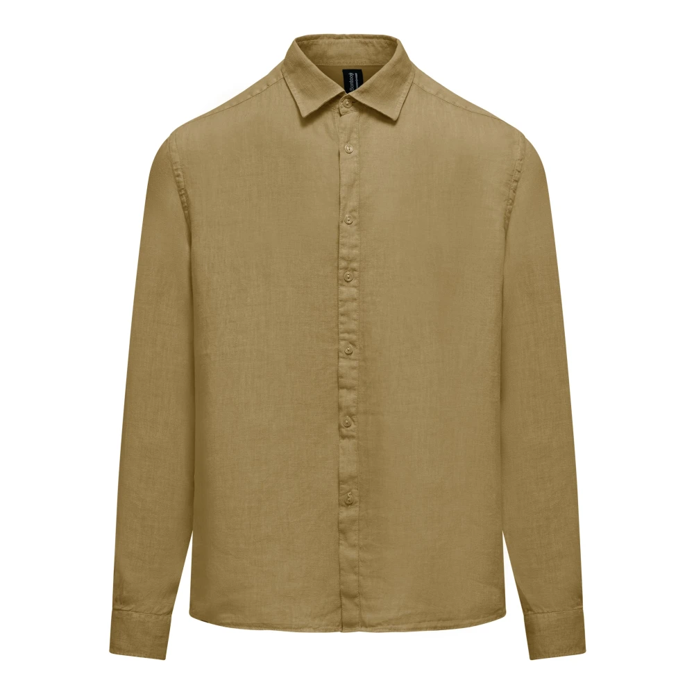 Bomboogie Uomo Beige - Camicia A Maniche Lunghe In Lino - Shirts - 3XL