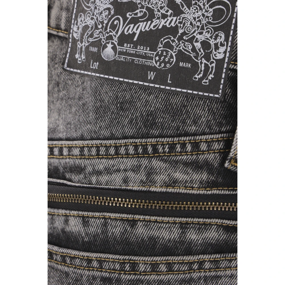 Vaquera Zwarte denim jeans met lage taille Black Dames