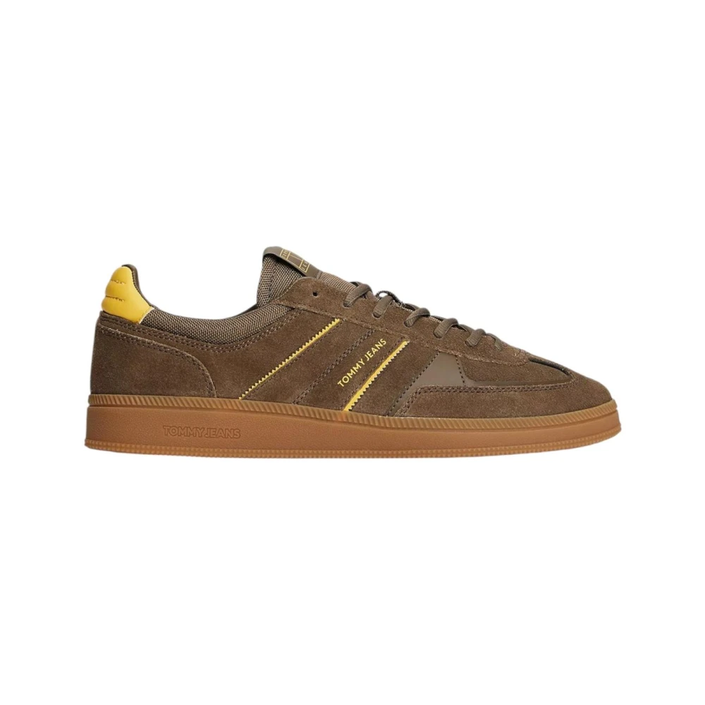 Tommy Hilfiger Men's Brown Urban Trainers With Mustard Details - Sneakers - 10 Uk - Shoes
